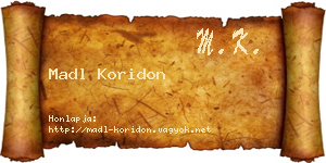 Madl Koridon névjegykártya
